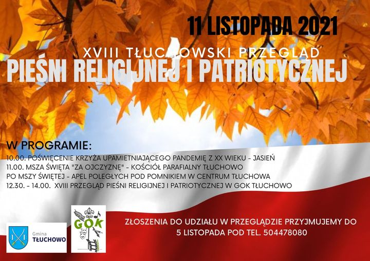 plakat zapraszający na&nbsp;uroczystości 11 listopada