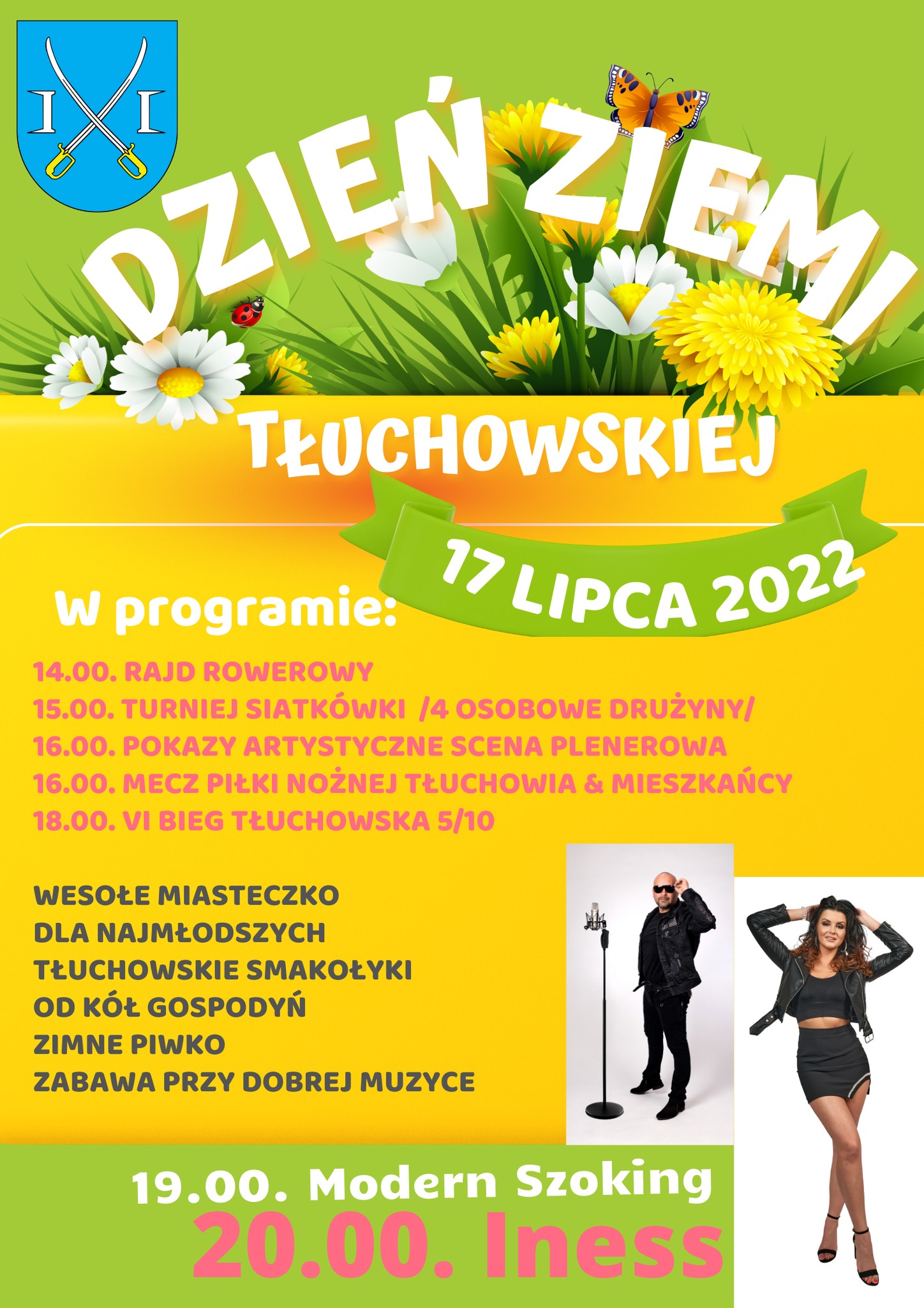 plakat zapraszający na&nbsp; dni dziemi tłuchowskiej 17 lipca 2022