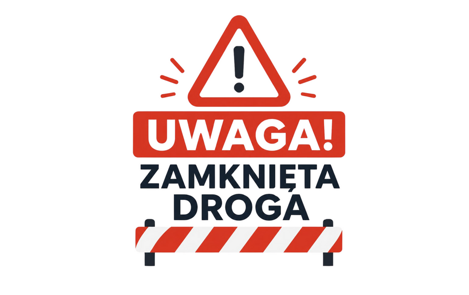 Zamknięcie drogi w kierunku Białej Górki w Jasieniu 8–9 września 2026 r.