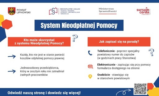 Zdjęcie do Nieodpłatna pomoc prawna - na terenie Powiatu Lipnpwskiego
